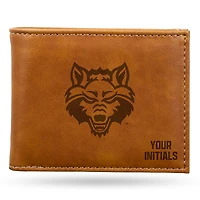 Brown Arkansas State Red Wolves Personalized Billfold Wallet