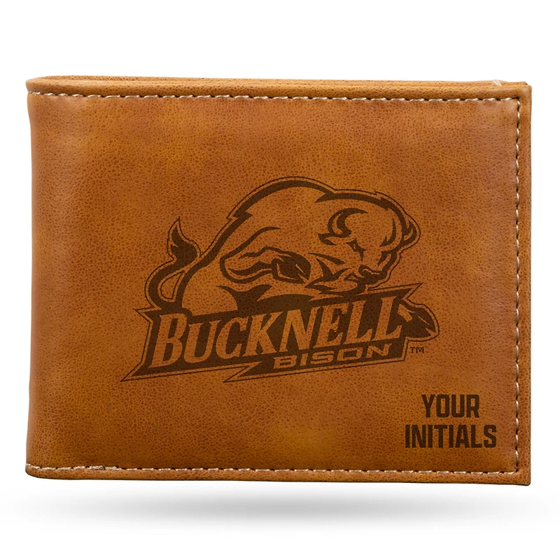 Brown Bucknell Bison Personalized Billfold Wallet