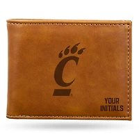 Brown Cincinnati Bearcats Personalized Billfold Wallet