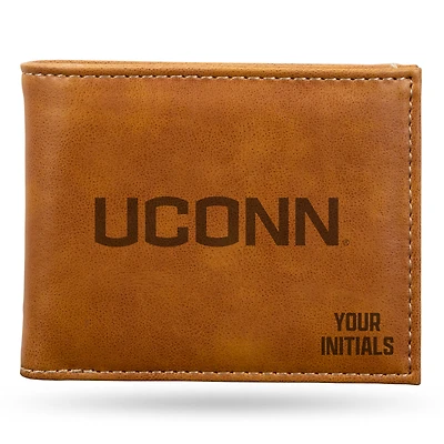 Brown UConn Huskies Personalized Billfold Wallet