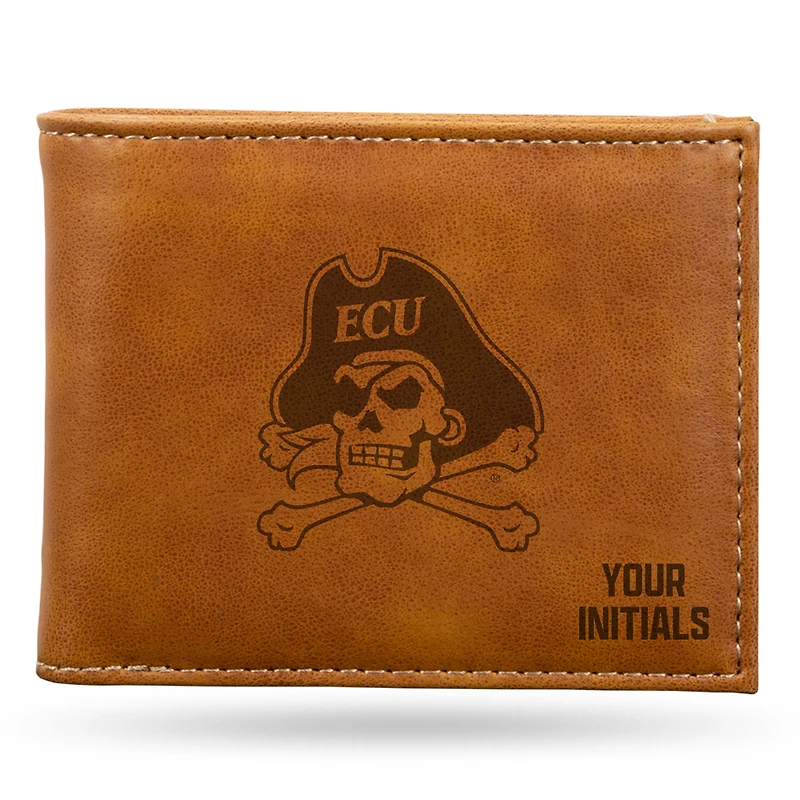 Brown ECU Pirates Personalized Billfold Wallet