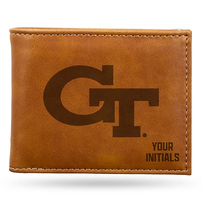 Brown Georgia Tech Yellow Jackets Personalized Billfold Wallet