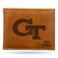 Brown Georgia Tech Yellow Jackets Personalized Billfold Wallet