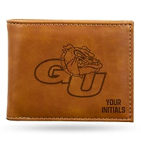 Brown Gonzaga Bulldogs Personalized Billfold Wallet