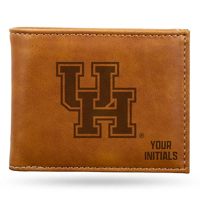 Brown Houston Cougars Personalized Billfold Wallet
