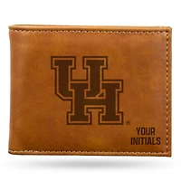 Brown Houston Cougars Personalized Billfold Wallet