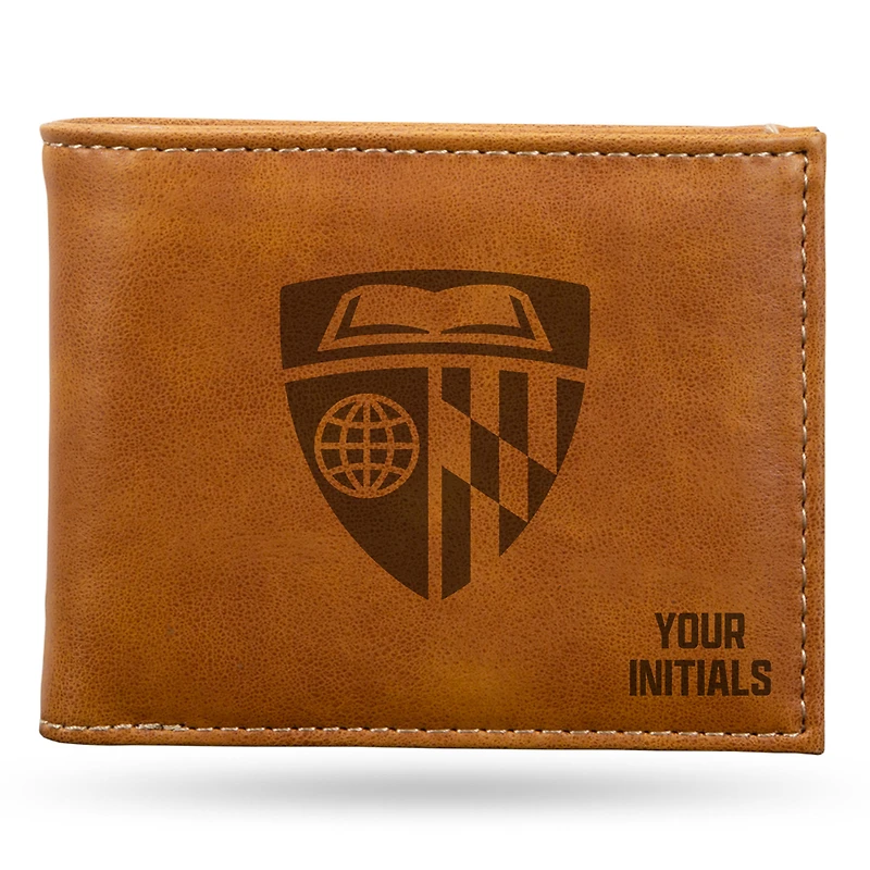 Brown Johns Hopkins Blue Jays Personalized Billfold Wallet