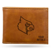 Brown Louisville Cardinals Personalized Billfold Wallet