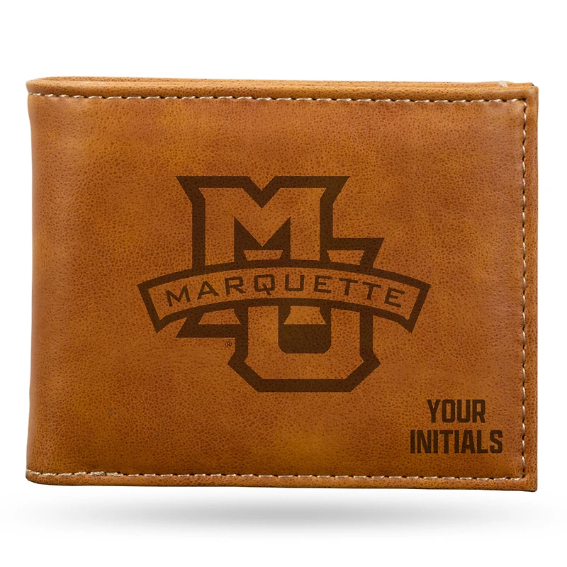 Brown Marquette Golden Eagles Personalized Billfold Wallet