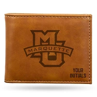 Brown Marquette Golden Eagles Personalized Billfold Wallet