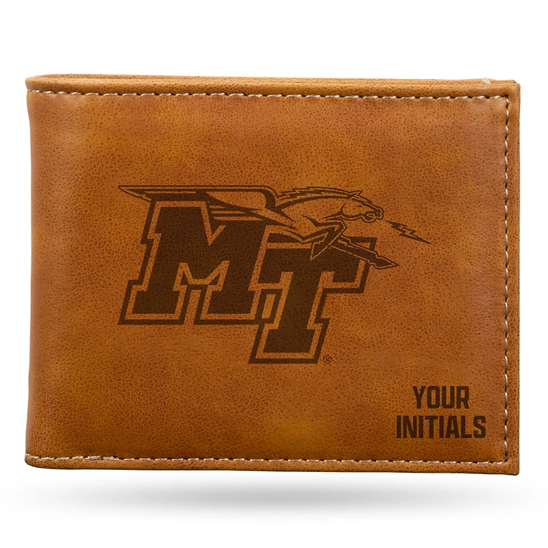 Brown MTSU Blue Raiders Personalized Billfold Wallet