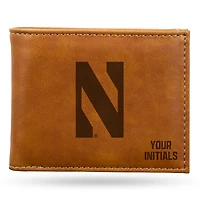 Brown Northwestern Wildcats Personalized Billfold Wallet