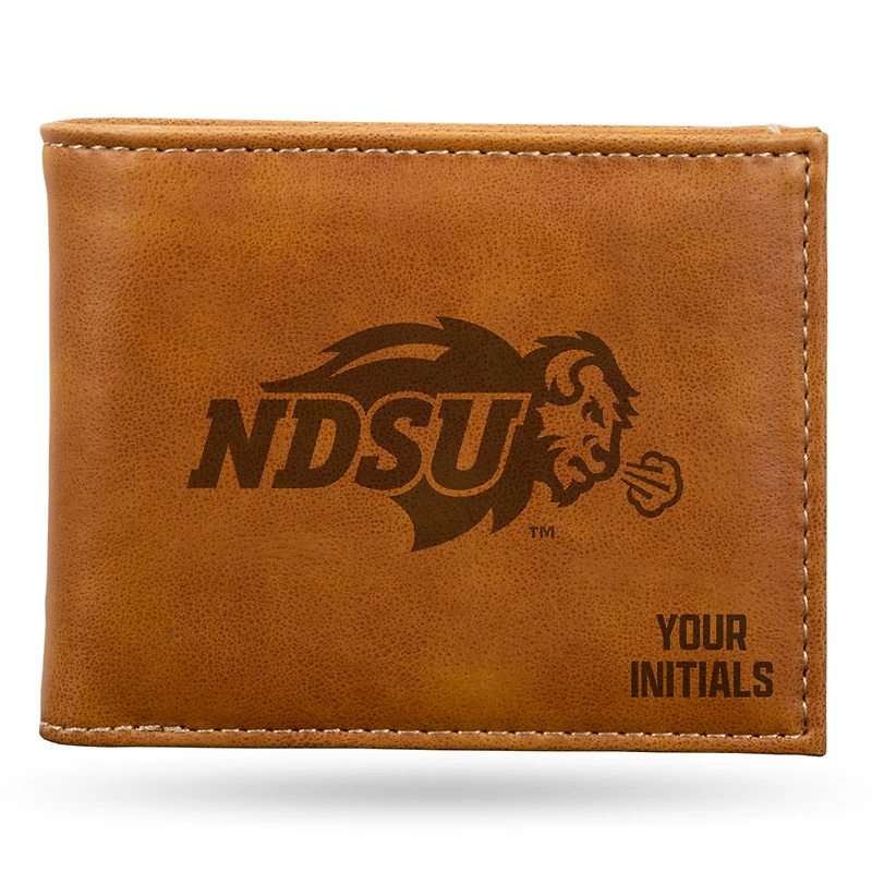 Brown NDSU Bison Personalized Billfold Wallet