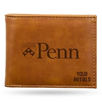 Brown Pennsylvania Quakers Personalized Billfold Wallet