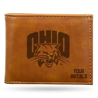 Brown Ohio Bobcats Personalized Billfold Wallet