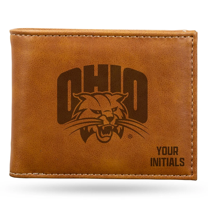 Brown Ohio Bobcats Personalized Billfold Wallet
