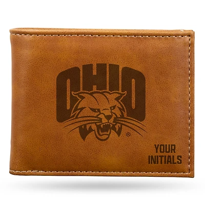 Brown Ohio Bobcats Personalized Billfold Wallet