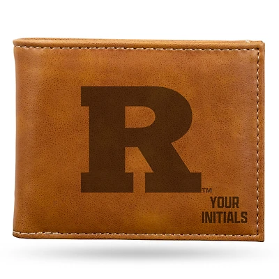 Brown Rutgers Scarlet Knights Personalized Billfold Wallet