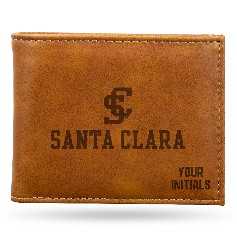 Brown Santa Clara Broncos Personalized Billfold Wallet