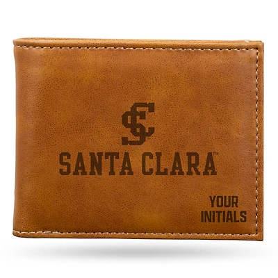 Brown Santa Clara Broncos Personalized Billfold Wallet