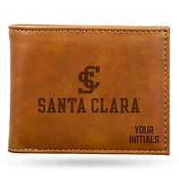 Brown Santa Clara Broncos Personalized Billfold Wallet