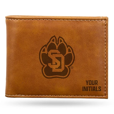 Brown South Dakota Coyotes Personalized Billfold Wallet