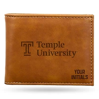Brown Temple Owls Personalized Billfold Wallet