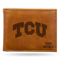 Brown TCU Horned Frogs Personalized Billfold Wallet