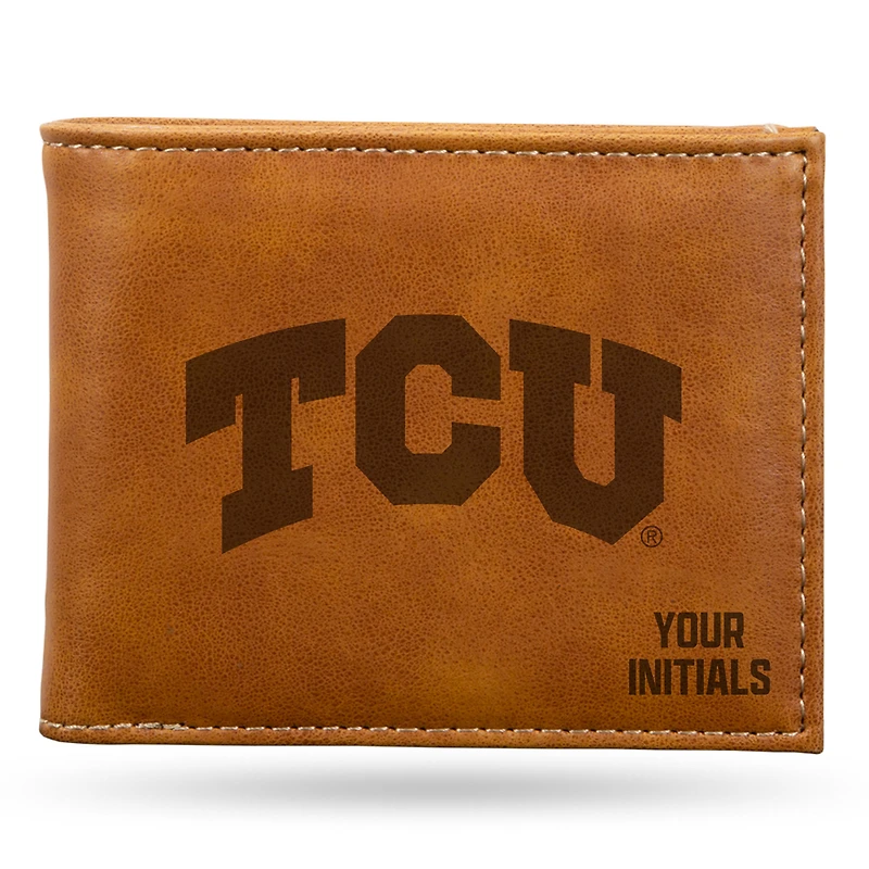 Brown TCU Horned Frogs Personalized Billfold Wallet