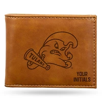 Brown Tulane Green Wave Personalized Billfold Wallet
