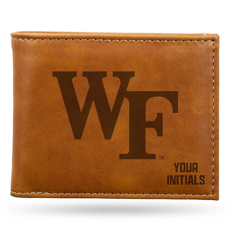 Brown Wake Forest Demon Deacons Personalized Billfold Wallet
