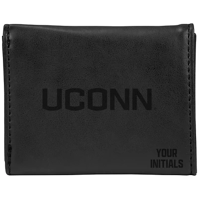 Black UConn Huskies Personalized Trifold Wallet