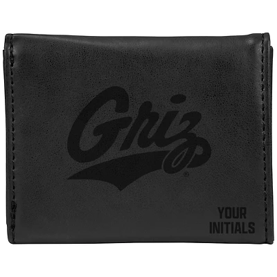 Black Montana Grizzlies Personalized Trifold Wallet
