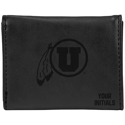 Black Utah Utes Personalized Trifold Wallet