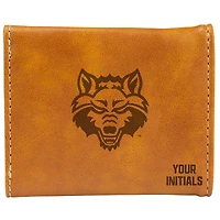 Brown Arkansas State Red Wolves Personalized Trifold Wallet