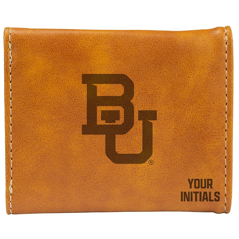 Brown Baylor Bears Personalized Trifold Wallet