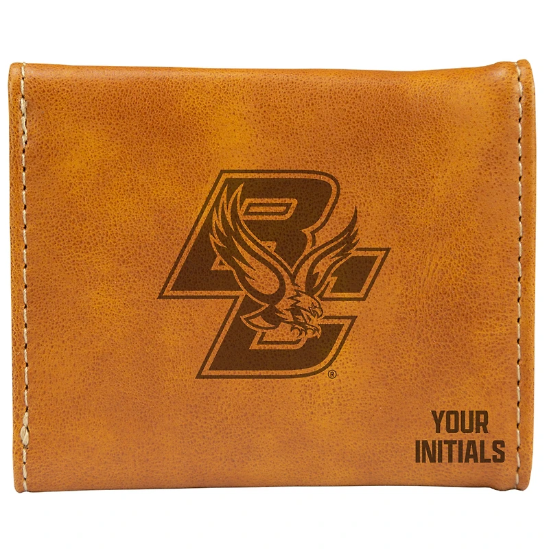 Brown Boston College Eagles Personalized Trifold Wallet
