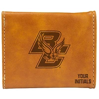 Brown Boston College Eagles Personalized Trifold Wallet