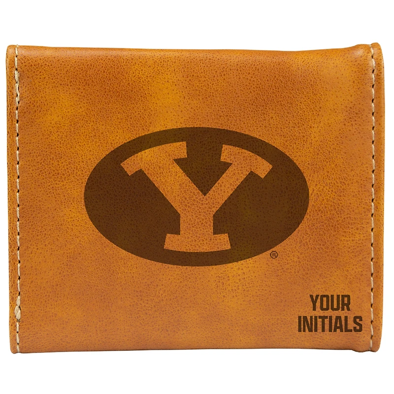 Brown BYU Cougars Personalized Trifold Wallet