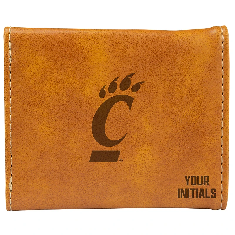 Brown Cincinnati Bearcats Personalized Trifold Wallet