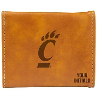 Brown Cincinnati Bearcats Personalized Trifold Wallet