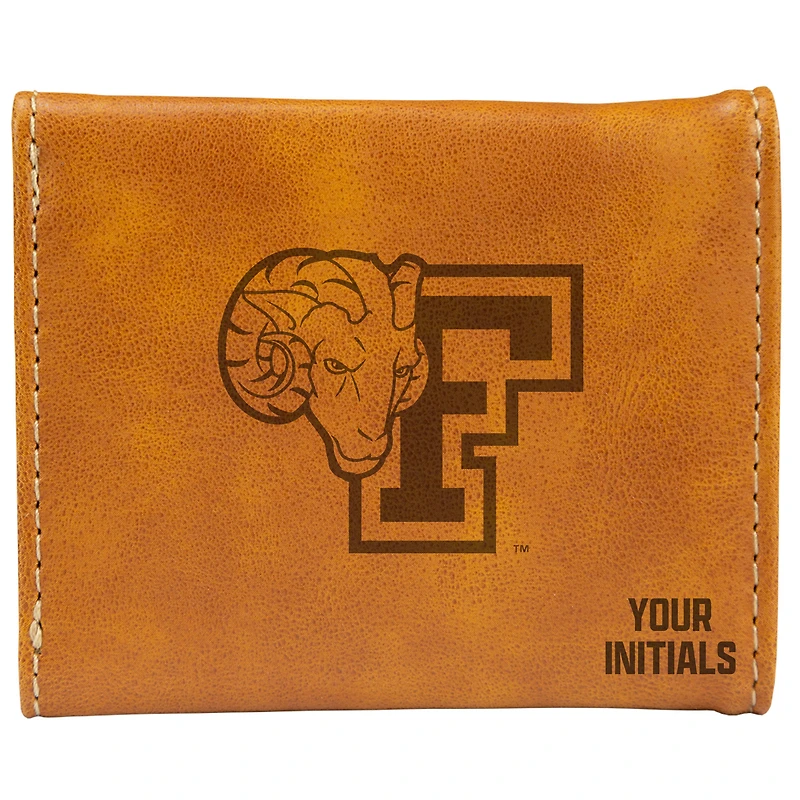 Brown Fordham Rams Personalized Trifold Wallet