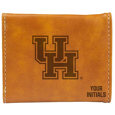 Brown Houston Cougars Personalized Trifold Wallet