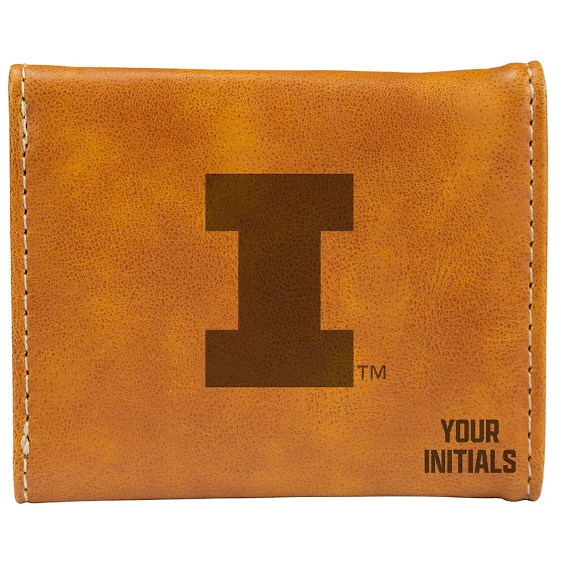 Brown Illinois Fighting Illini Personalized Trifold Wallet