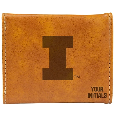 Brown Illinois Fighting Illini Personalized Trifold Wallet