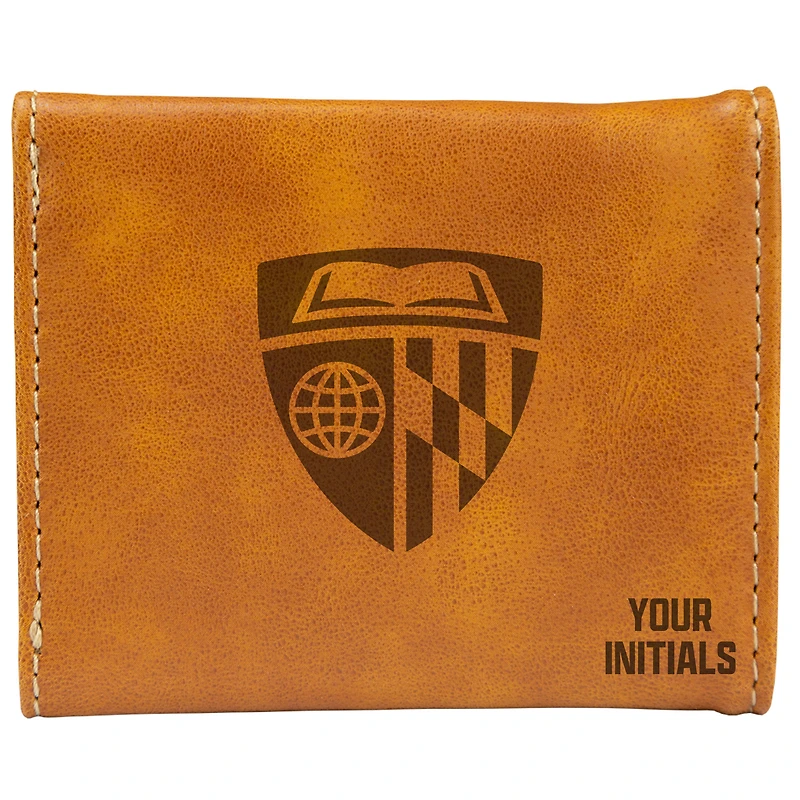 Brown Johns Hopkins Blue Jays Personalized Trifold Wallet