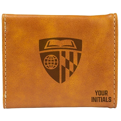 Brown Johns Hopkins Blue Jays Personalized Trifold Wallet