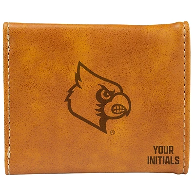 Brown Louisville Cardinals Personalized Trifold Wallet