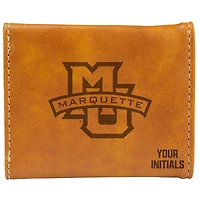 Brown Marquette Golden Eagles Personalized Trifold Wallet