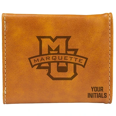 Brown Marquette Golden Eagles Personalized Trifold Wallet